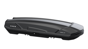 Cutii Portbagaj - Cu prindere pe bare transversale Hakr , Cutie portbagaj Hakr Eternal 440 Negru Lucios, 207x87x37 cm, 440 Litri - autogedal.ro