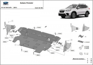 Scuturi Metalice Auto Subaru Forester , Scut motor metalic Subaru Forester 2019-prezent - autogedal.ro