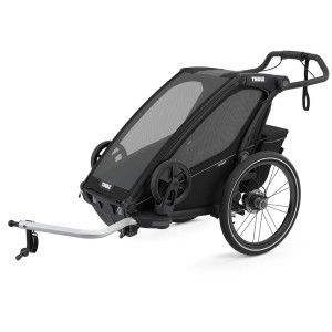 Transport copii - Carucioare multifunctionale, Carucior multisport Thule Chariot Sport 1, Midnight Black - autogedal.ro