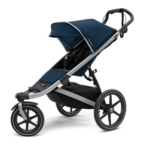 Transport copii - Carucioare multifunctionale, Carucior Thule Urban Glide 2 Single Aluminum/MajolicaBlue (model2020) - autogedal.ro