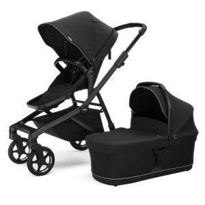 Transport copii - Carucioare, Set Carucior Thule Sleek 2 + Landou, Black - autogedal.ro