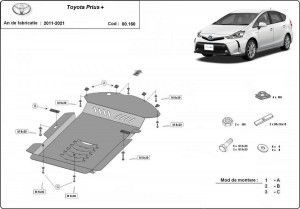 Scuturi Metalice Auto Toyota Prius, Scut metalic antifurt catalizator Toyota Prius 3+ 2015-2021 - autogedal.ro