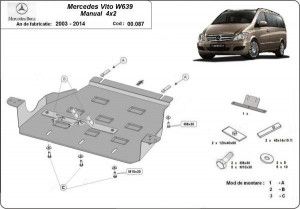 Scuturi Metalice Auto Mercedes Viano, Scut metalic cutie de viteze Mercedes Viano W639 2.2Diesel, 2x4 2003-2014 - autogedal.ro