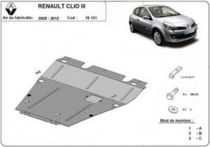 Scuturi metalice auto Renault, Scut motor metalic Renault Clio III 2005-2012 - autogedal.ro