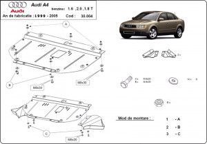 Scuturi Metalice Auto Audi A4, Scut motor metalic Audi A4 B6 2000-2005 - autogedal.ro