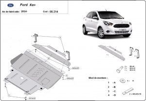 Scuturi metalice auto Ford, Scut motor metalic Ford Ka+ III 2014-prezent - autogedal.ro