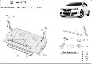 Scuturi metalice auto Volkswagen Jetta, Scut motor metalic VW Jetta 2005-2011 - autogedal.ro