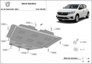 Scuturi Metalice Auto Dacia Sandero, Scut motor metalic Dacia Sandero 2020-prezent - autogedal.ro