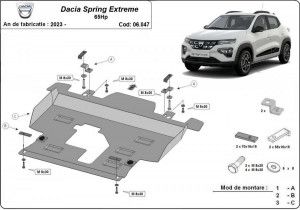 Scuturi Metalice Auto Dacia Spring, Scut motor metalic Dacia Spring Extreme 2023-prezent - autogedal.ro