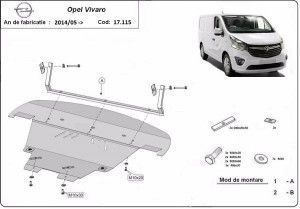 Scuturi metalice auto Opel Vivaro, Scut motor metalic Opel Vivaro B 2014-2019 - autogedal.ro