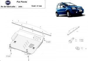Scuturi metalice auto Fiat, Scut motor metalic Fiat Panda 2006-2012 - autogedal.ro