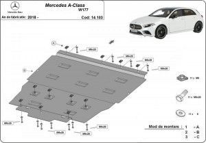 Scuturi Metalice Auto Mercedes A-Class, Scut motor metalic Mercedes A-Class W177 2018-prezent - autogedal.ro