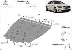 Scuturi Metalice Auto Mercedes CLA, Scut motor metalic Mercedes CLA C118 2019-prezent - autogedal.ro