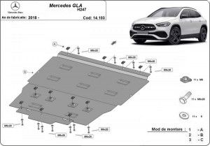 Scuturi Metalice Auto Mercedes GLA, Scut motor metalic Mercedes GLA H247 2020-prezent - autogedal.ro