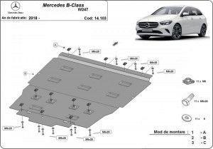 Scuturi Metalice Auto Mercedes B-Class, Scut motor metalic Mercedes B-Class W247 2018-prezent - autogedal.ro