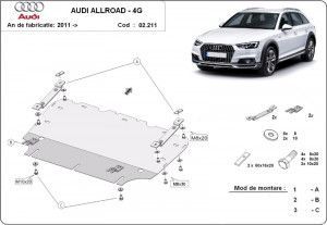 Scuturi Metalice Auto Audi, Scut motor metalic Audi Allroad C7 2011-prezent - autogedal.ro