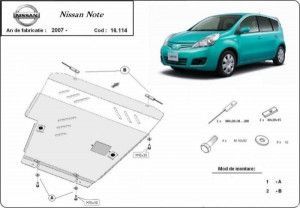 Scuturi metalice auto Nissan, Scut motor metalic Nissan Note E11 2006-2013 - autogedal.ro
