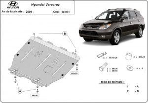 Scuturi metalice auto Hyundai, Scut motor metalic Hyundai Veracruz 2009-2015 - autogedal.ro