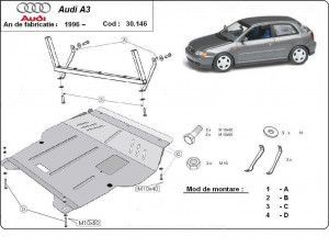 Scuturi Metalice Auto Audi A3, Scut motor metalic Audi A3 8L 1996-2003 - autogedal.ro