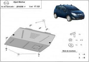 Scuturi Metalice Auto, Scut motor metalic Opel Meriva B 2010-prezent - autogedal.ro