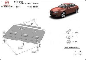 Scuturi Metalice Auto Seat Exeo, Scut metalic pentru cutia de viteze manuala Seat Exeo 2008-2013 - autogedal.ro