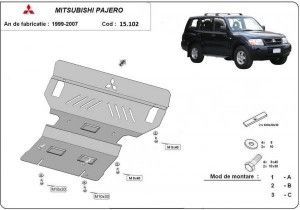 Scuturi Metalice Auto Mitsubishi Pajero, Scut motor metalic Mitsubishi Pajero 3 (V60, V70) 1998-2007 - autogedal.ro