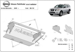 Scuturi metalice auto Nissan, Scut metalic radiator Nissan Pathfinder 2005-2014 - autogedal.ro