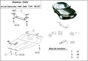 Scuturi metalice auto Daewoo, Scut motor metalic Daewoo Cielo 1995-2007 - autogedal.ro