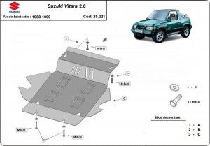 Scuturi Metalice Auto, Scut motor metalic 2.0L Benzina Suzuki Vitara 1988-1999 - autogedal.ro