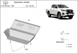 Scuturi Metalice Auto Toyota, Scut radiator din aluminiu 6mm Toyota Hilux Invincible 2021-prezent - autogedal.ro