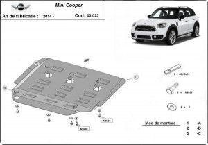 Scuturi metalice auto Mini, Scut metalic motor si cutie de viteze Mini Cooper 2014-prezent - autogedal.ro