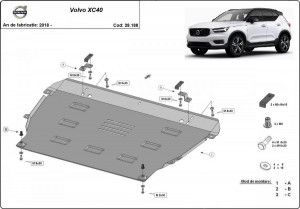 Scuturi Metalice Auto Volvo, Scut motor metalic Volvo XC40 2017-2023 - autogedal.ro