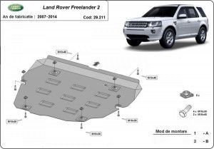 Scuturi Metalice Auto Land Rover, Scut motor metalic Land Rover Freelander 2007-2014 - autogedal.ro