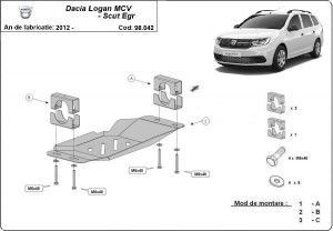 Scuturi metalice auto Dacia Logan MCV, Scut metalic pentru EGR Dacia Logan MCV Stop&Go 2013-2020 - autogedal.ro