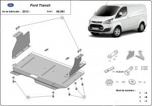 Scuturi Metalice Auto, Scut motor metalic Ford Transit Tractiune Fata 2014-2019 - autogedal.ro