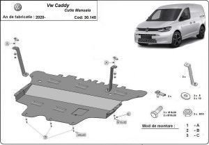 Scuturi metalice auto Volkswagen Caddy, Scut motor metalic VW Caddy Cutie Manuala 2021-prezent - autogedal.ro