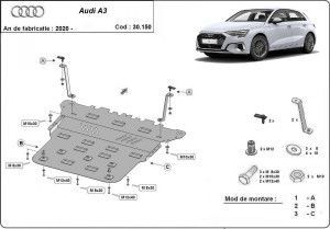 Scuturi Metalice Auto Audi A3, Scut motor metalic Audi A3 8Y 2020-prezent - autogedal.ro