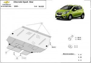 Scuturi metalice auto Chevrolet Spark, Scut motor metalic Chevrolet Spark 2010-prezent - autogedal.ro