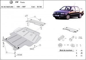 Scuturi metalice auto Volkswagen, Scut motor metalic VW Vento 1992-1998 - autogedal.ro
