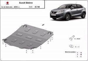 Scuturi metalice auto Suzuki Baleno, Scut motor metalic Suzuki Baleno 2016-prezent - autogedal.ro
