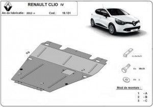 Scuturi metalice auto Renault, Scut motor metalic Renault Clio IV 2012-2019 - autogedal.ro