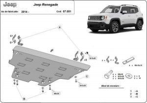 Scuturi Metalice Auto Jeep Renegade, Scut motor metalic Jeep Renegade 2014-prezent - autogedal.ro