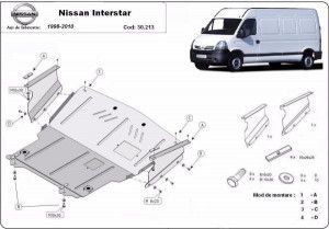 Scuturi metalice auto Nissan Interstar, Scut motor metalic Nissan Interstar 1998-2010 - autogedal.ro