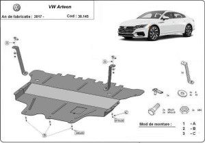 Scuturi metalice auto Volkswagen Arteon, Scut motor metalic Volkwagen Arteon Cutie Manuala 2017-prezent - autogedal.ro