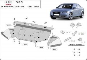 Scuturi Metalice Auto Audi, Scut motor metalic Audi A4 B7 2005-2008 - autogedal.ro