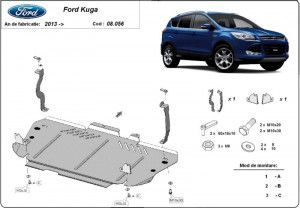 Scuturi metalice auto Ford Kuga, Scut motor metalic Ford Kuga 2013-2019 - autogedal.ro