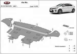 Scuturi metalice auto Kia, Scut motor metalic Kia Rio IV 2017-prezent - autogedal.ro