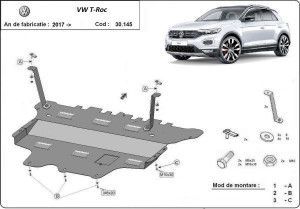 Scuturi metalice auto Volkswagen T-Roc, Scut motor metalic VW T-Roc Cutie Manuala 2017-prezent - autogedal.ro