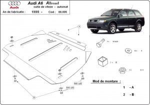 Scuturi Metalice Auto Audi, Scut metalic pentru cutie de viteze - automata Audi Allroad C5 2000-2005 - autogedal.ro