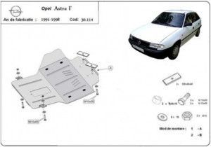 Scuturi metalice auto Opel Astra, Scut motor metalic Opel Astra F 1991-2002 - autogedal.ro